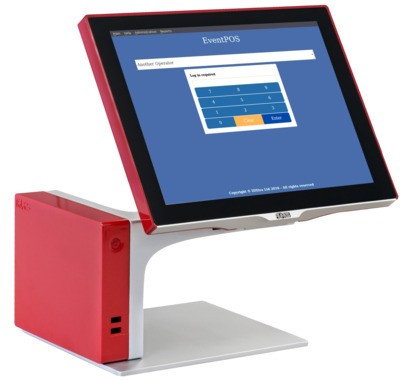 Eventpos login page in TPV device